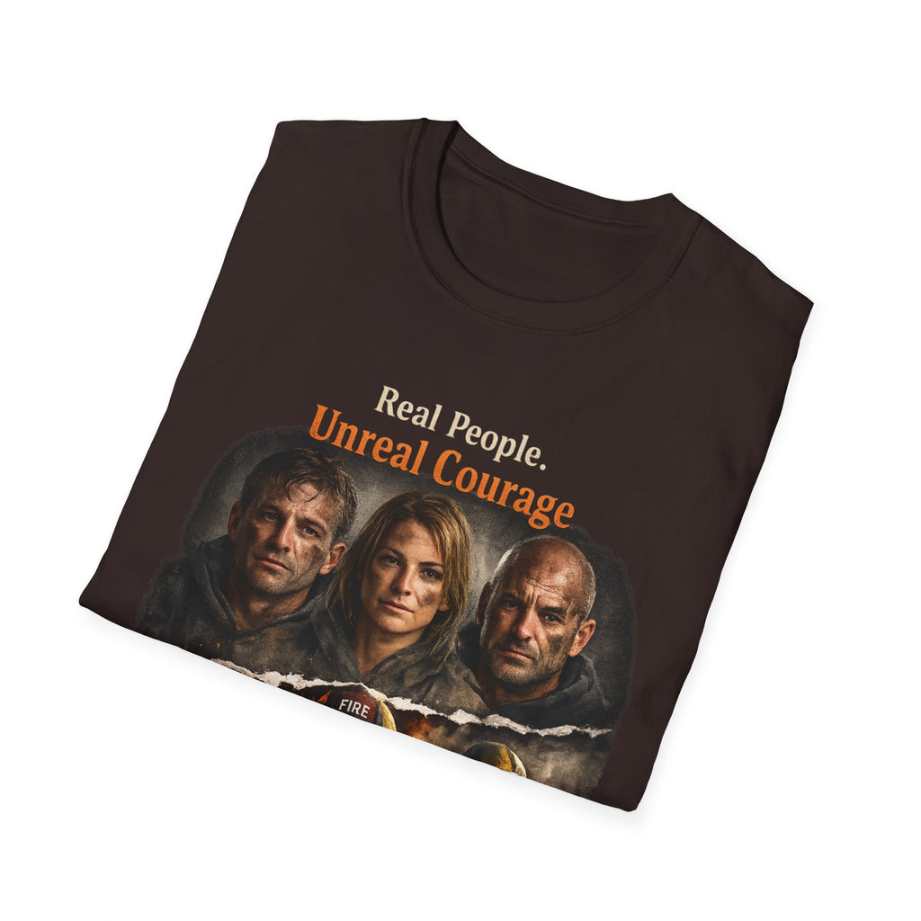 Firefighter Tribute T-Shirt — “Real People. Unreal Courage.” Memorial Tee