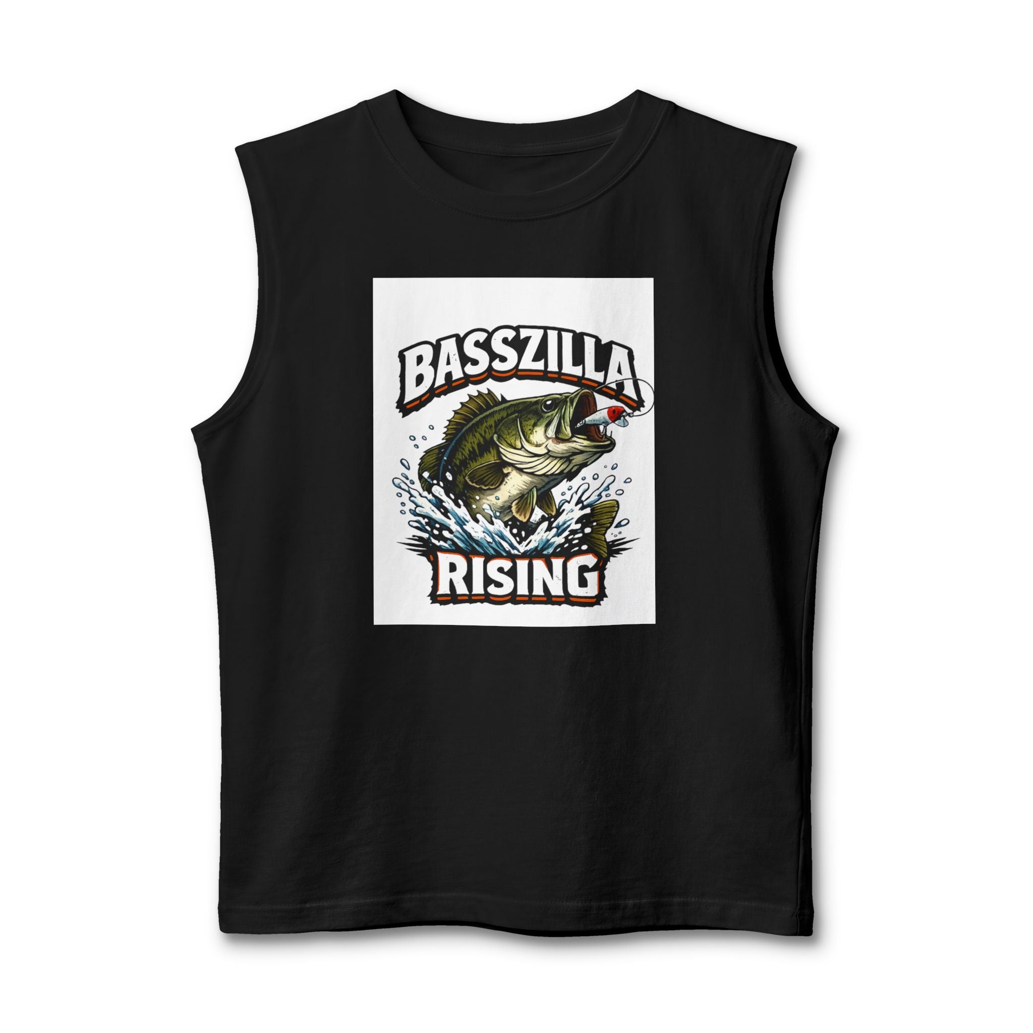 Basszilla Rising Muscle Tank – Bass Fishing Graphic Tank Top