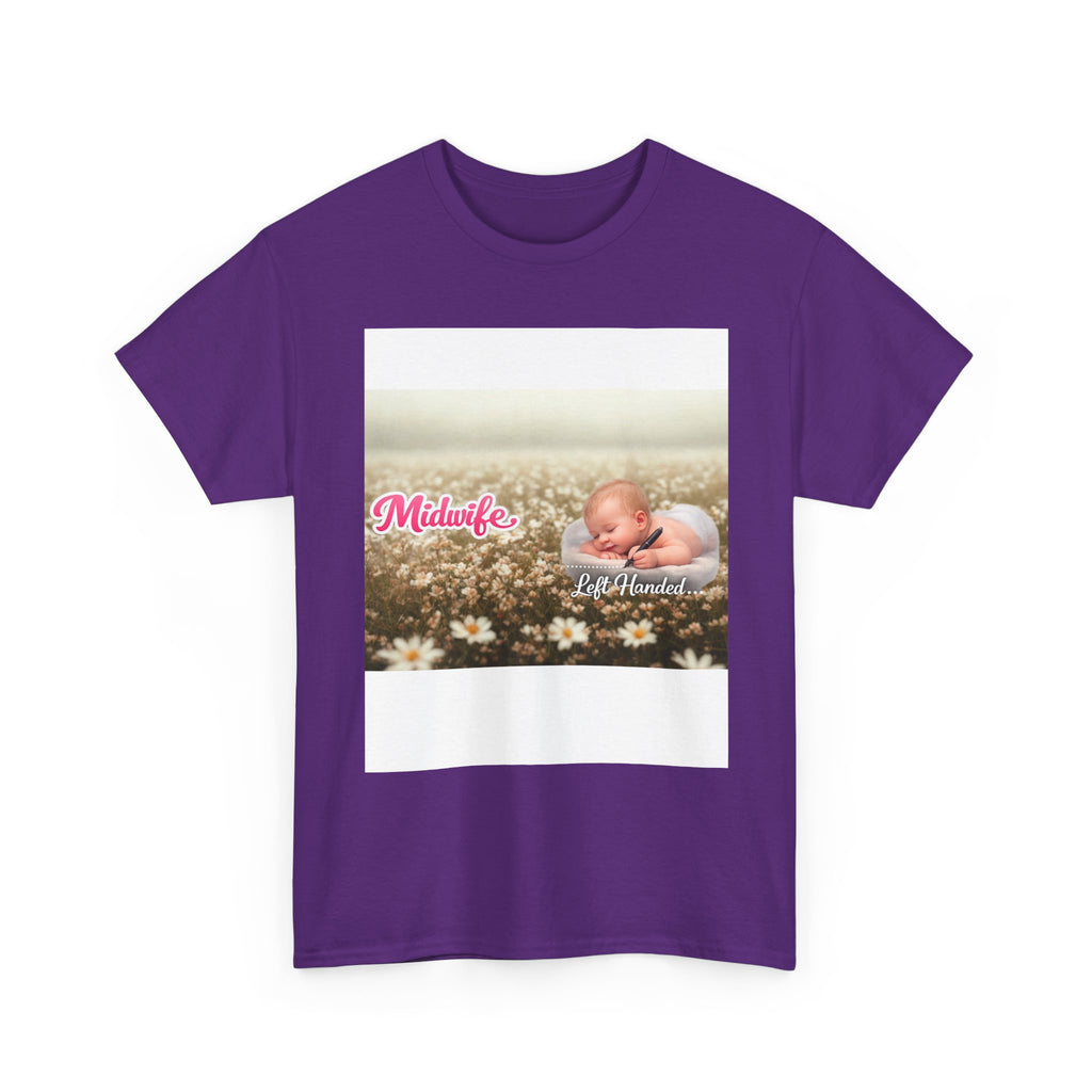 Left-handed Midwifel T-Shirt — Newborn Care & Delivery Nurse Gift