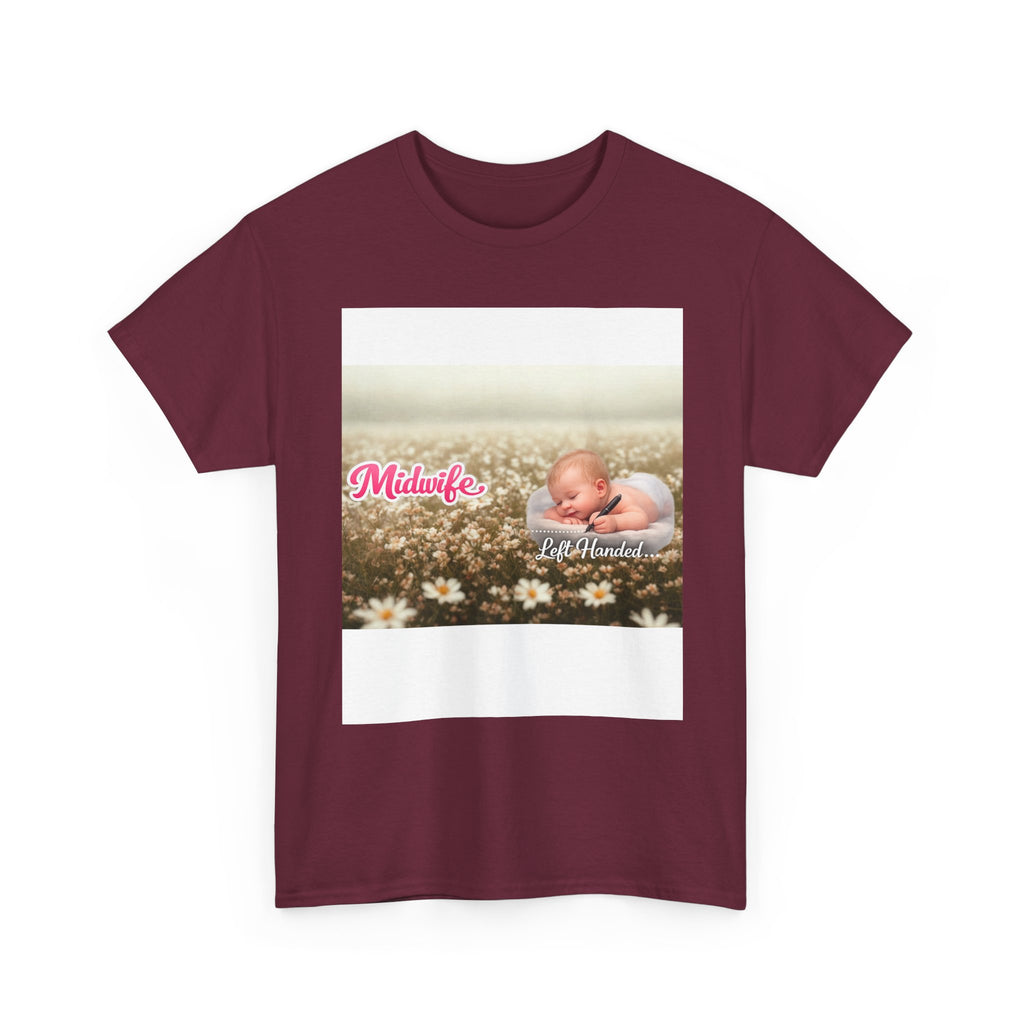 Left-handed Midwifel T-Shirt — Newborn Care & Delivery Nurse Gift