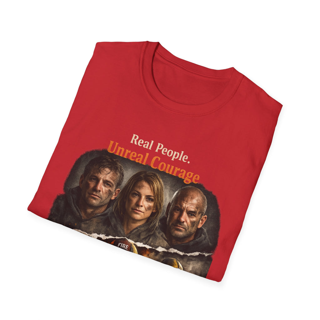 Firefighter Tribute T-Shirt — “Real People. Unreal Courage.” Memorial Tee