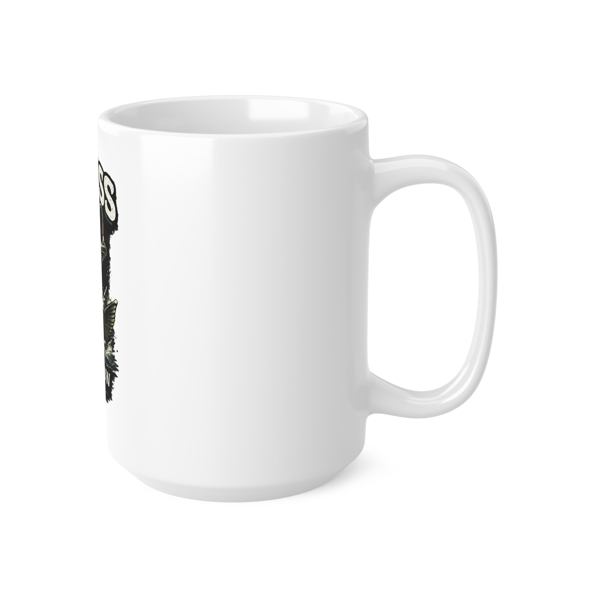 Sea Bass Ceramic Mug – “Sea Bass Feared Below the Surface” Fishing Coffee Cup (11oz/15oz)