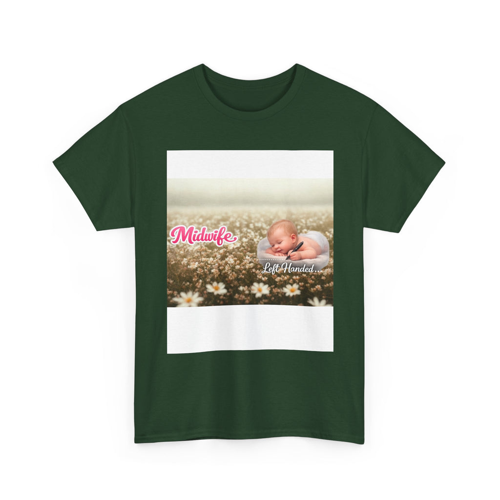 Left-handed Midwifel T-Shirt — Newborn Care & Delivery Nurse Gift