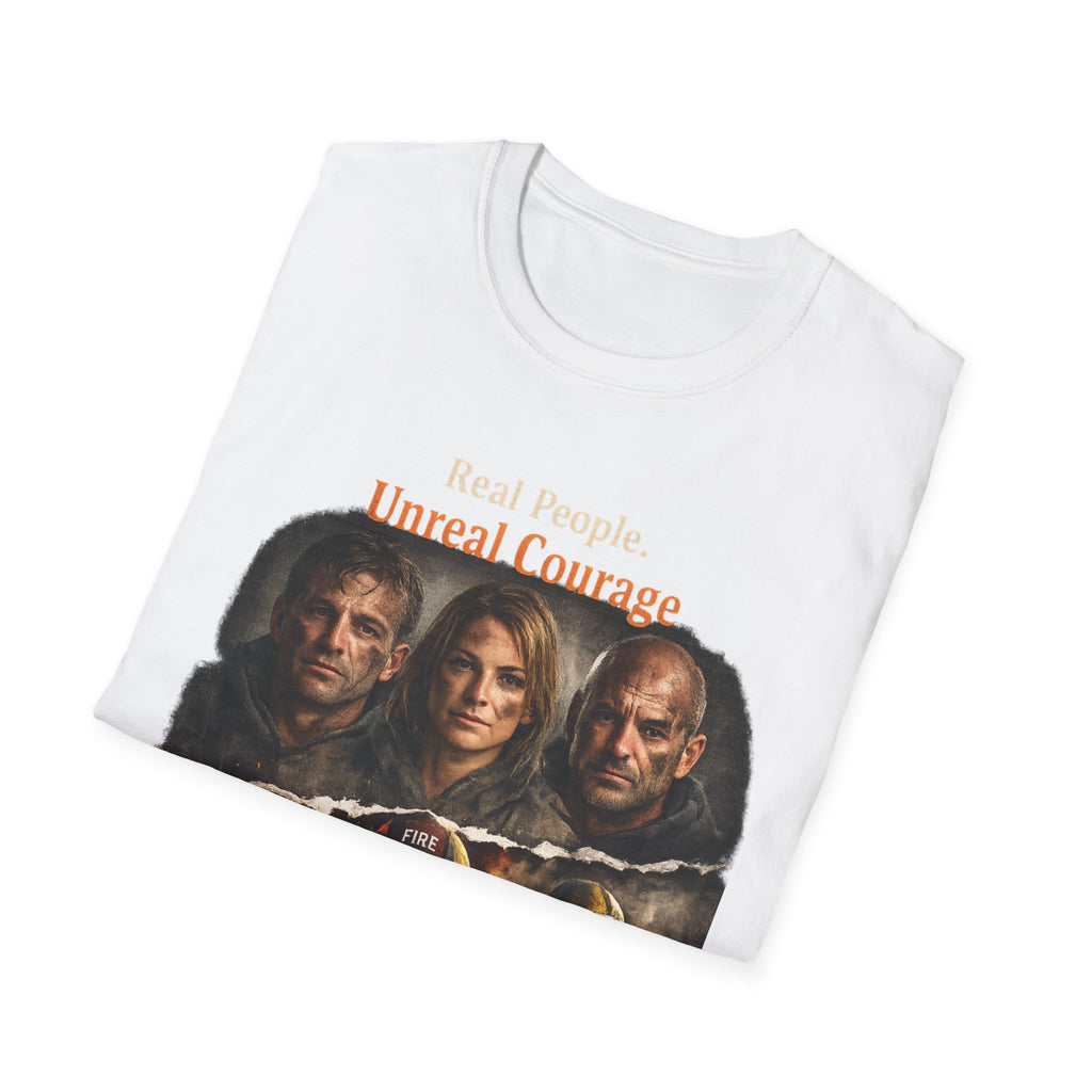 Firefighter Tribute T-Shirt — “Real People. Unreal Courage.” Memorial Tee