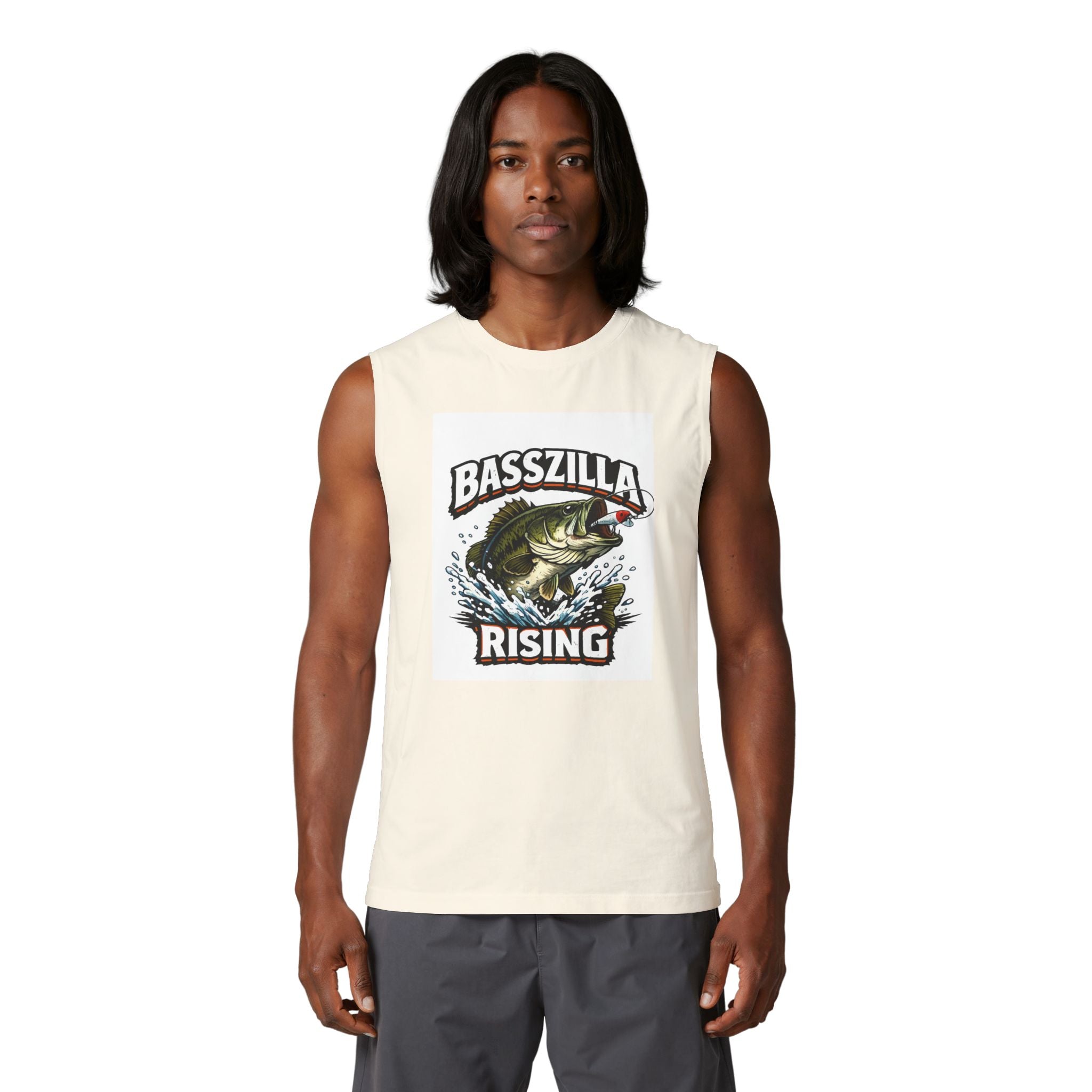 Basszilla Rising Muscle Tank – Bass Fishing Graphic Tank Top