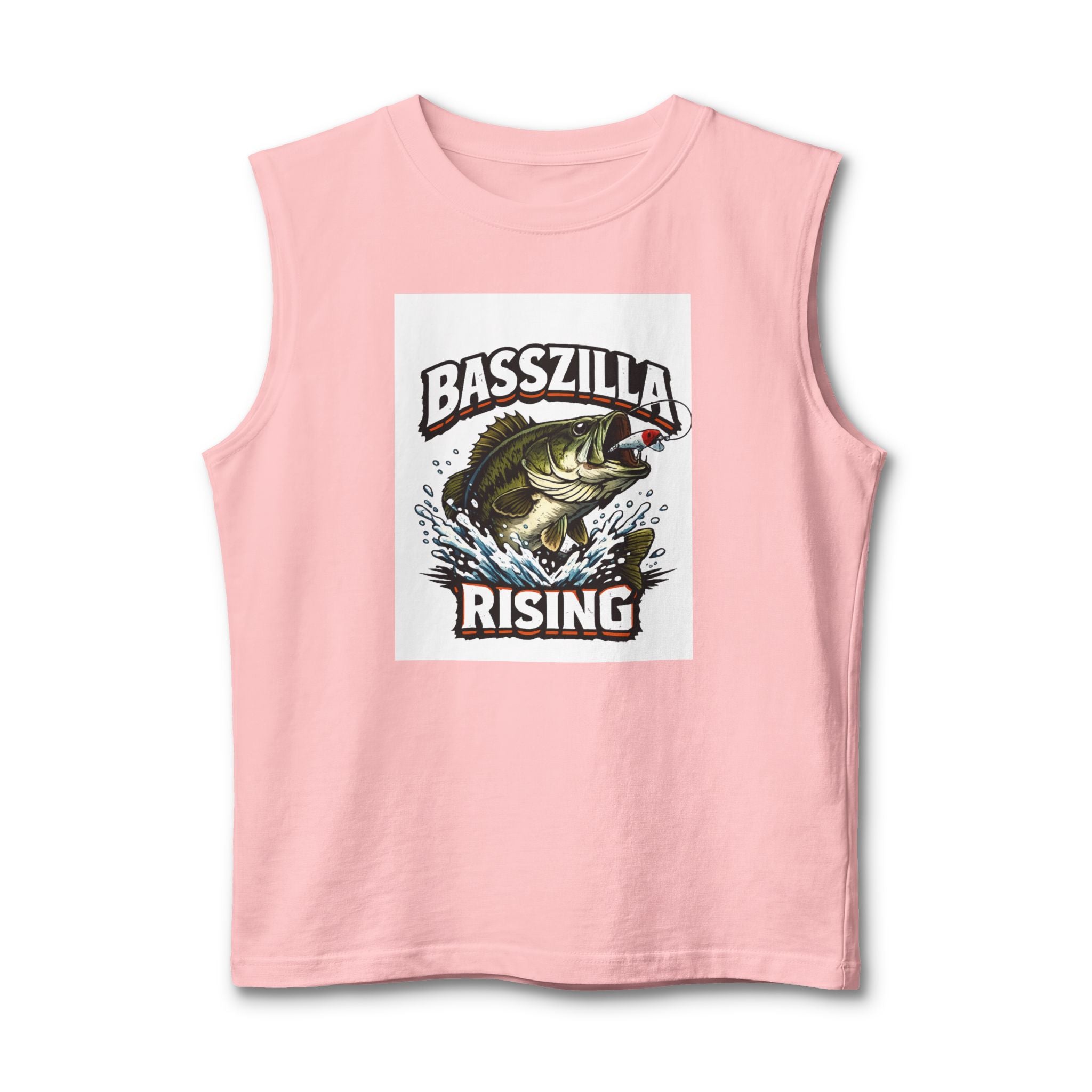 Basszilla Rising Muscle Tank – Bass Fishing Graphic Tank Top
