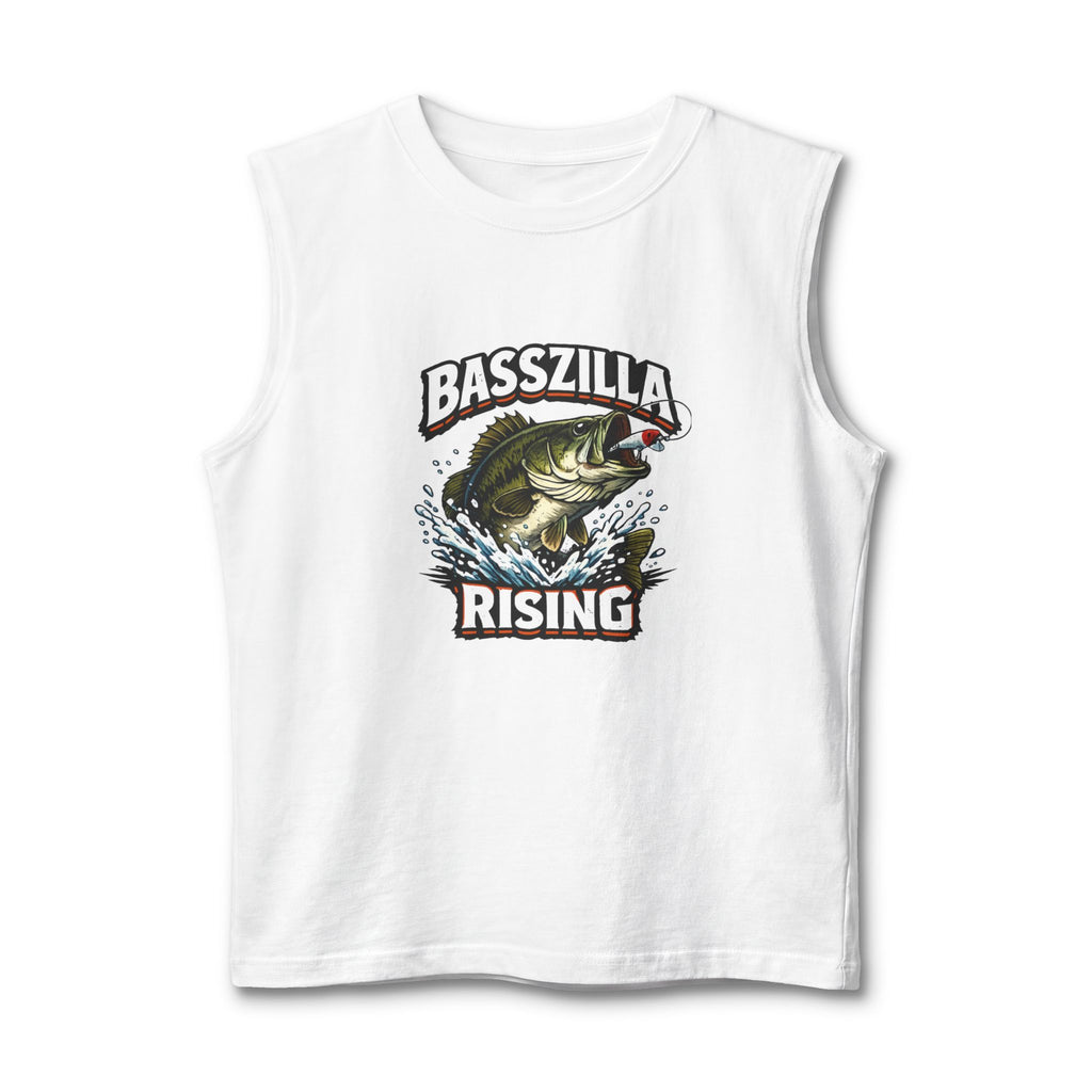 Basszilla Rising Muscle Tank – Bass Fishing Graphic Tank Top