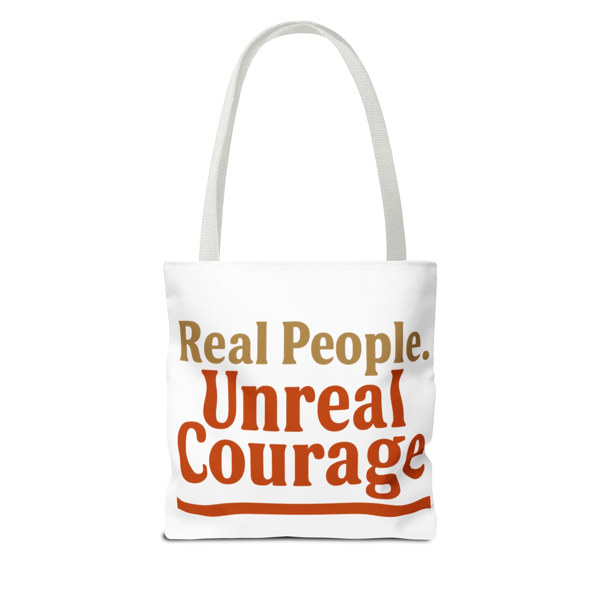 Real People, Unreal Courage Tote Bag – Firefighter Tribute Graphic Tote
