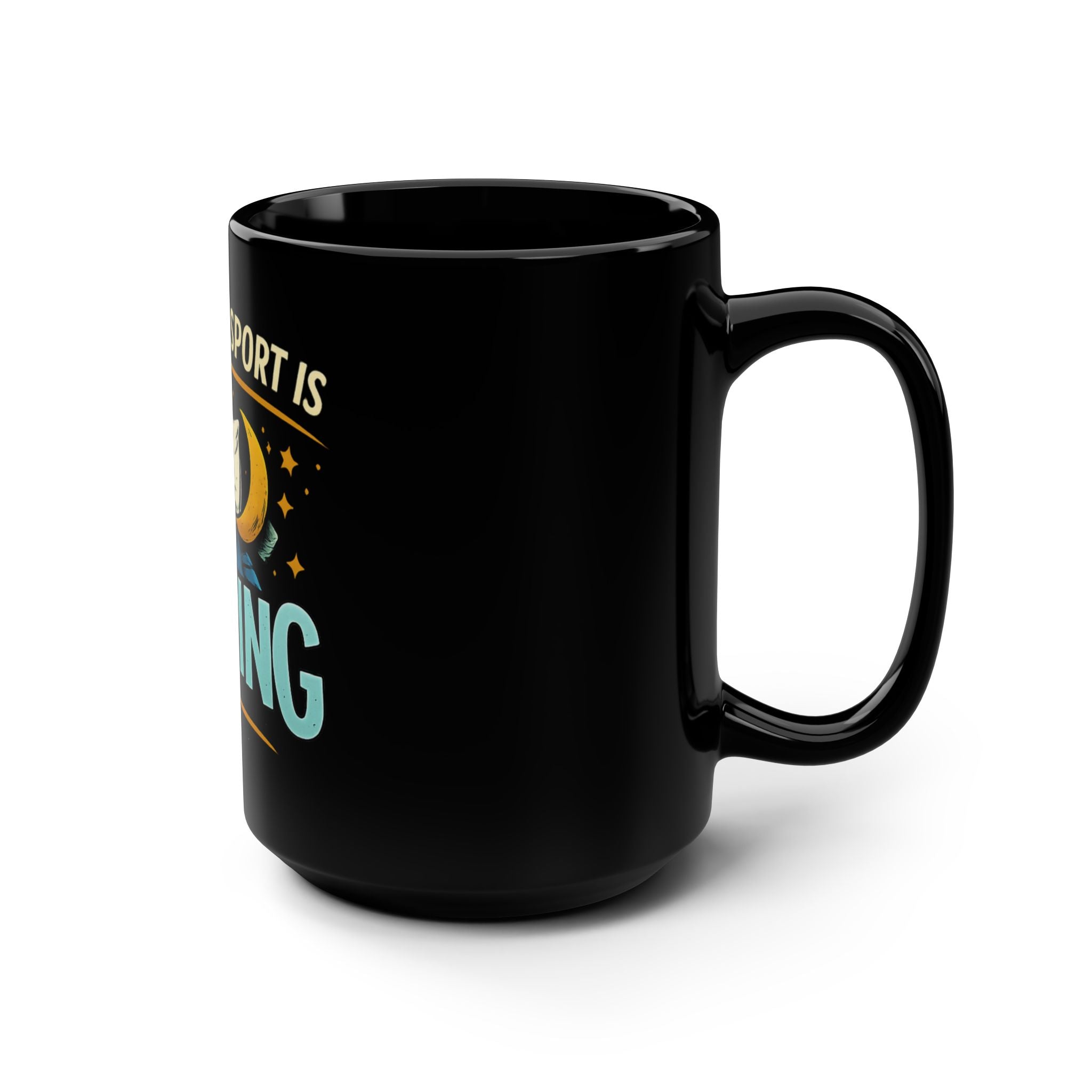 Sleeping Mug — "My Favorite Sport Is Sleeping" 15oz Black Coffee Cup