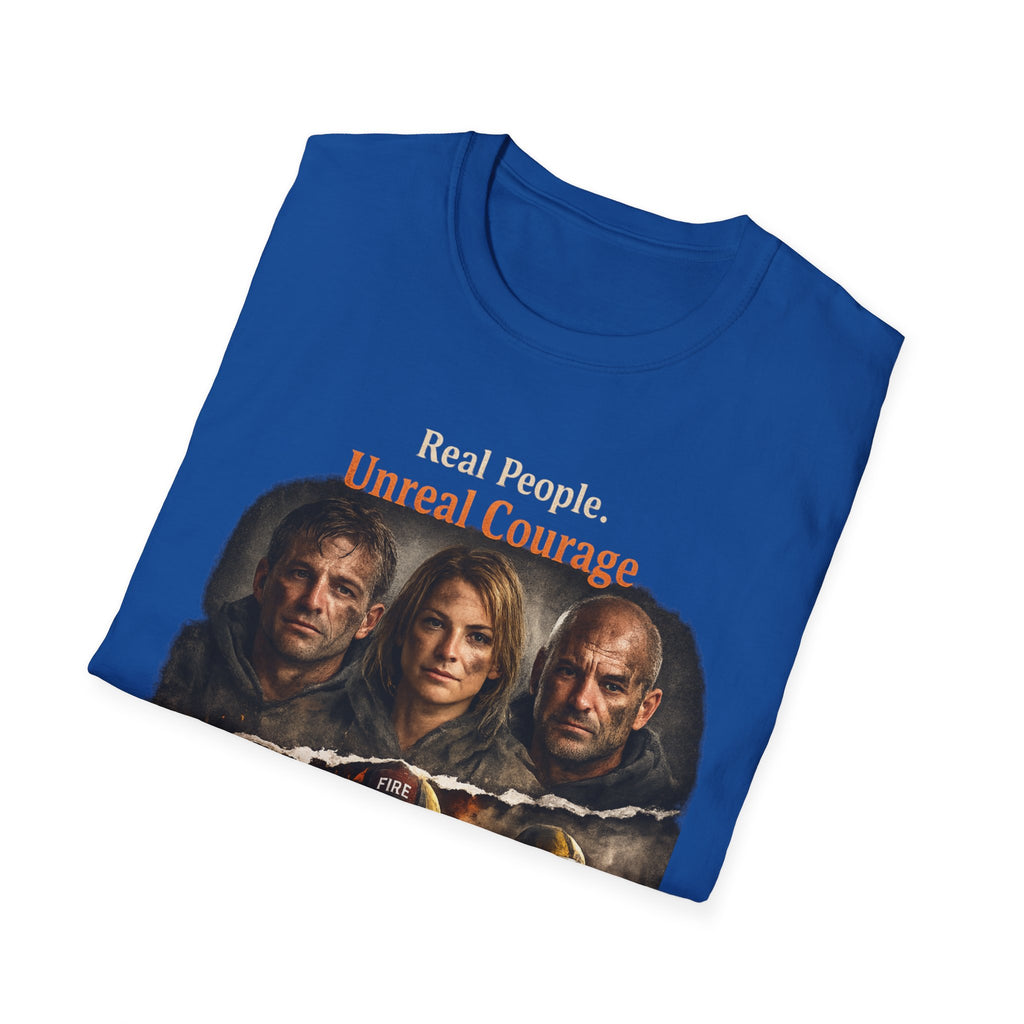 Firefighter Tribute T-Shirt — “Real People. Unreal Courage.” Memorial Tee