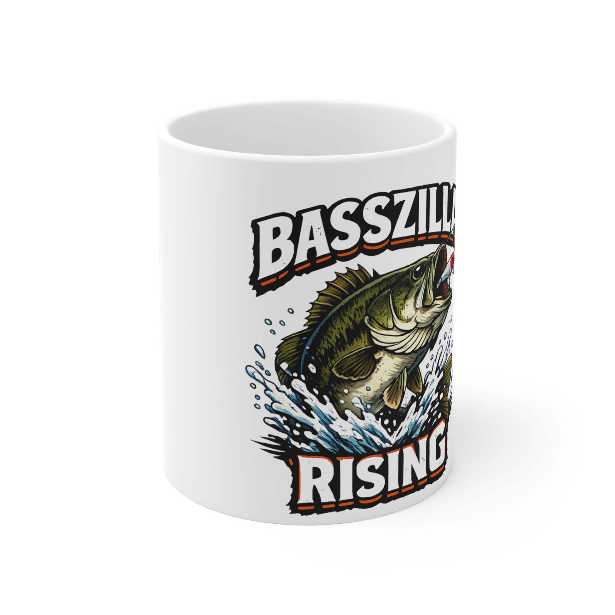 Basszilla Rising Mug - Fishing Coffee Cup for Anglers