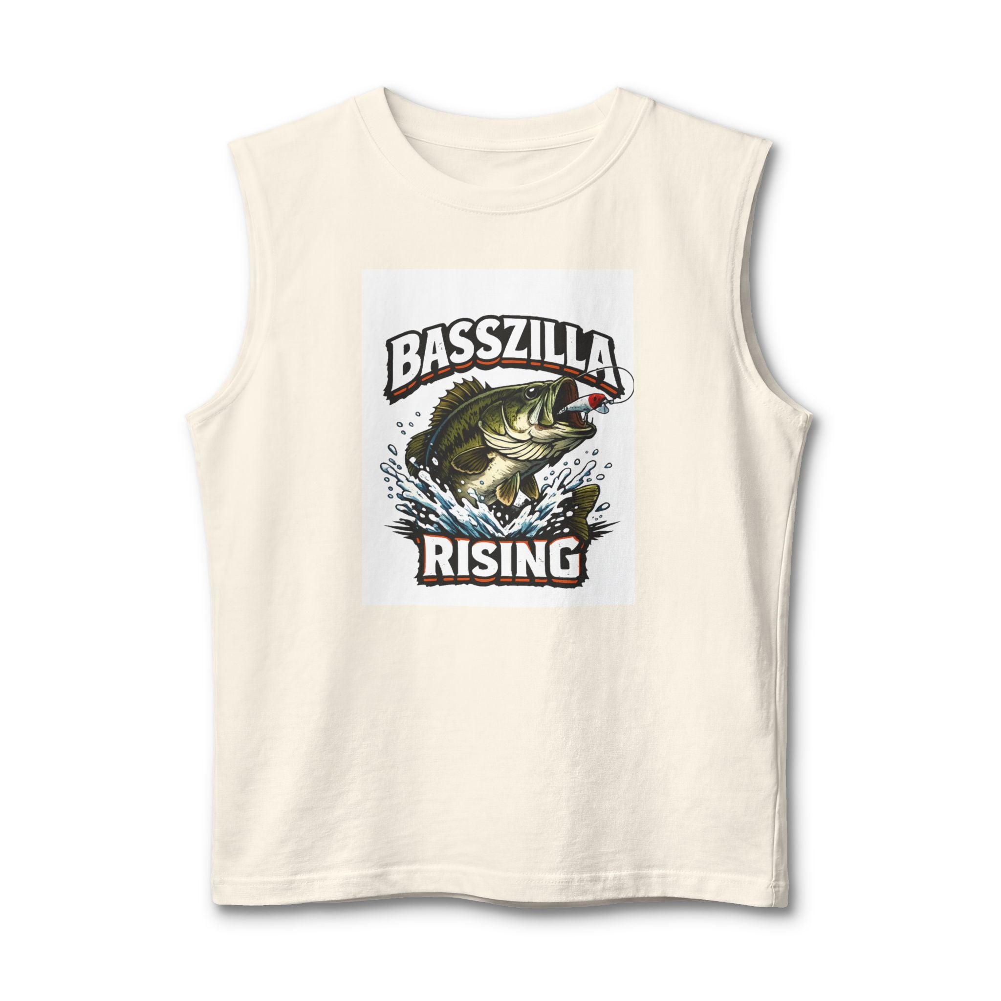 Basszilla Rising Muscle Tank – Bass Fishing Graphic Tank Top