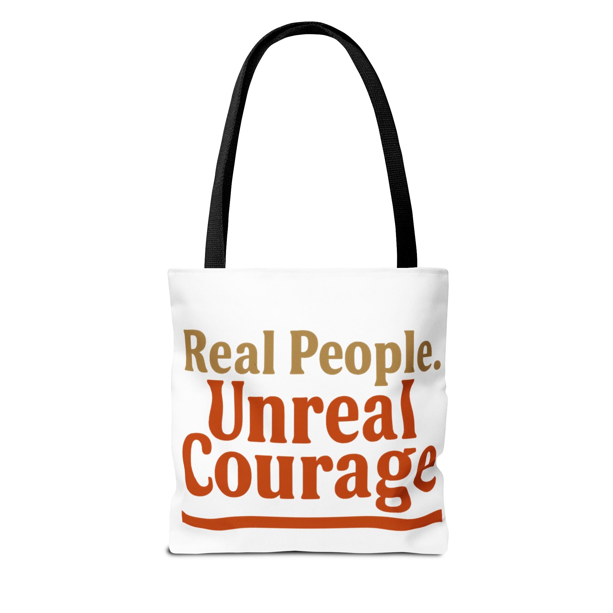 Real People, Unreal Courage Tote Bag – Firefighter Tribute Graphic Tote