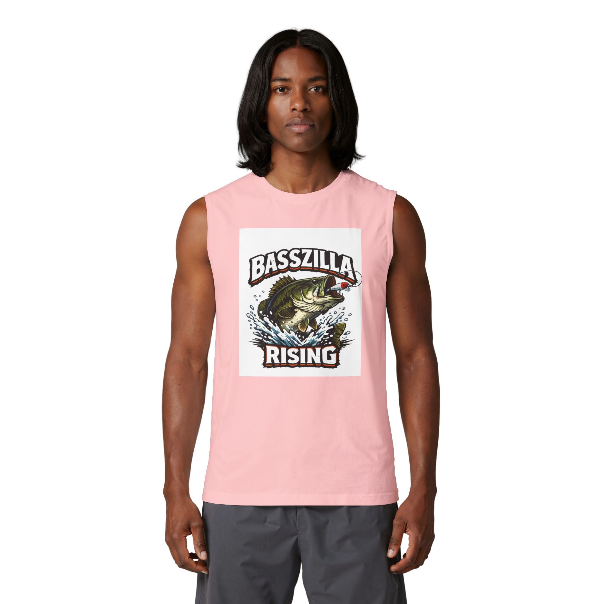 Basszilla Rising Muscle Tank – Bass Fishing Graphic Tank Top