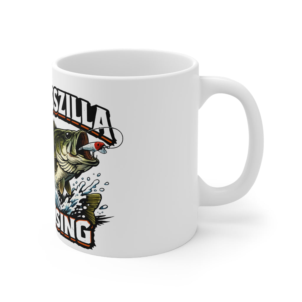 Basszilla Rising Mug - Fishing Coffee Cup for Anglers
