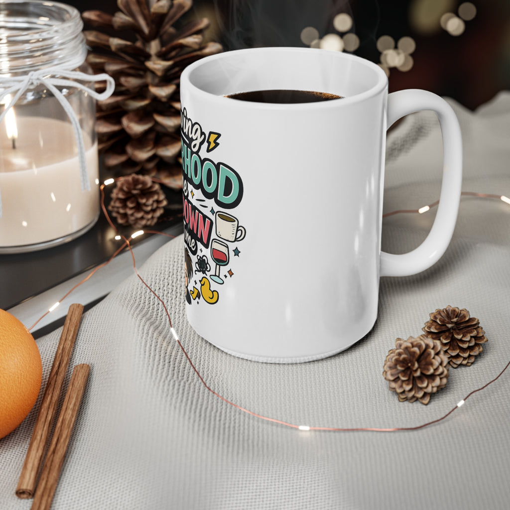 Surviving Motherhood Mug — "One Meltdown at a Time" Ceramic Coffee Cup (11oz/15oz)