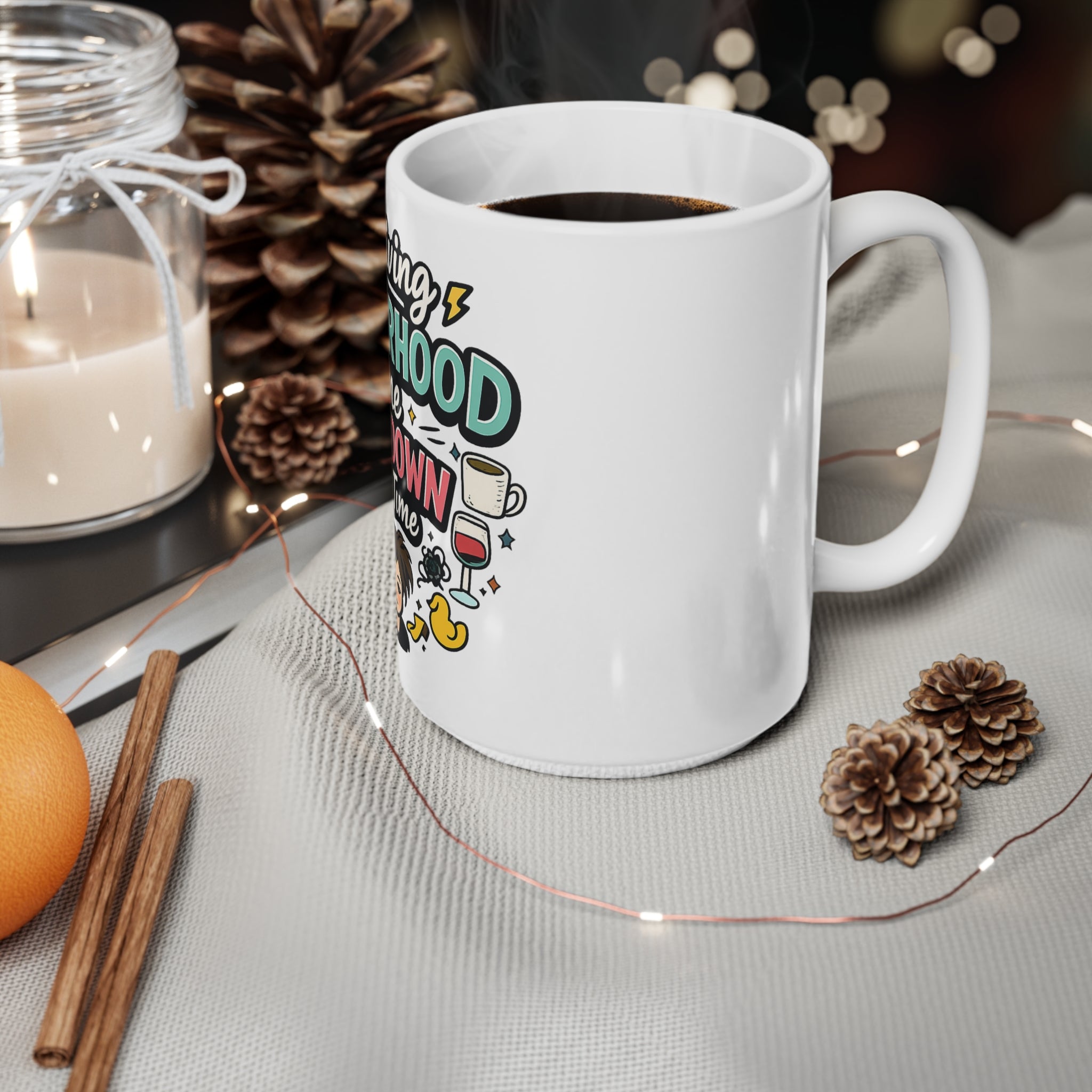 Surviving Motherhood Mug — "One Meltdown at a Time" Ceramic Coffee Cup (11oz/15oz)