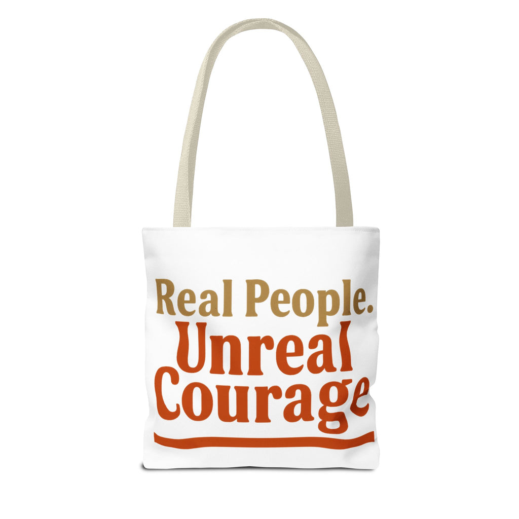 Real People, Unreal Courage Tote Bag – Firefighter Tribute Graphic Tote